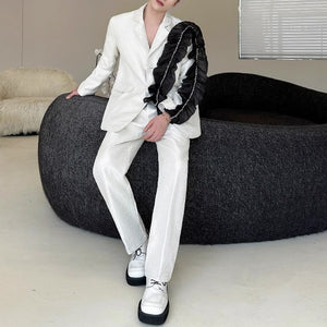 Lace-Panel Casual Notch Lapel Blazer