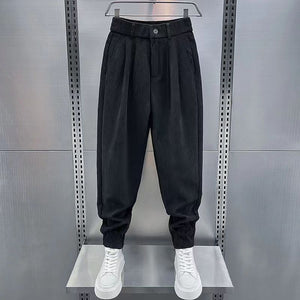 Casual Cuffed Corduroy Harem Pants