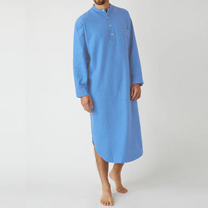 Button Solid Arabian Nightgown Shirt