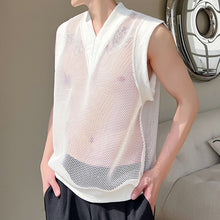 Load image into Gallery viewer, Mesh Cutout V-neck Tank Top
