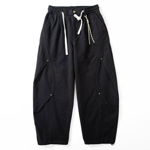 Vintage Double Pleat Wide-leg Drawstring Scimitar Pants