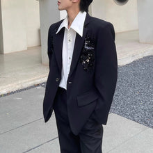 Load image into Gallery viewer, Sequined 3D Embroidered Suit Jacket
