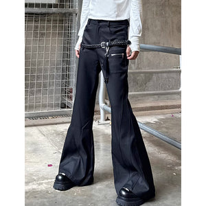 Deconstructed Draped Braided Belted Flared Pants
