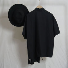 Load image into Gallery viewer, Vintage Cross Neck Bow Short Sleeve Shirt
