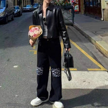 Load image into Gallery viewer, Padded Lapel Leather Jacket

