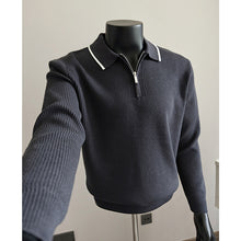 Load image into Gallery viewer, Half-zip Collar Pullover Knit Polo Shirt
