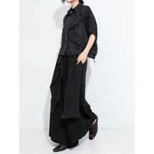 Load image into Gallery viewer, Women's Plus Size Asymmetric Layered Striped Loose Shirt
