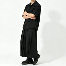 Load image into Gallery viewer, Japanese High Waist Asymmetric Cropped Wide Leg Skirt-pants
