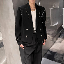 Load image into Gallery viewer, Studded Shoulder Padded Suit Jacket
