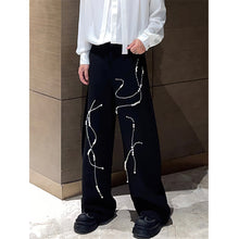 Load image into Gallery viewer, Retro Niche Beaded Loose Casual Trousers
