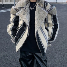 Load image into Gallery viewer, Striped Eco-friendly Fur Double-sided Plush Jacket
