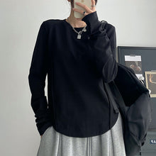 Load image into Gallery viewer, Vintage Right Shoulder Solid Color Short Shirt
