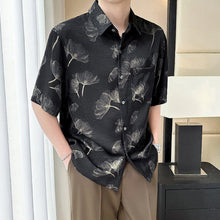 Load image into Gallery viewer, Ice Silk Drape Lapel Floral Shirt
