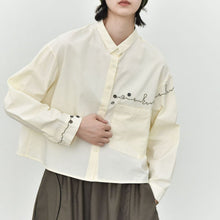 Load image into Gallery viewer, Women's Line Embroidered Collared Shirt

