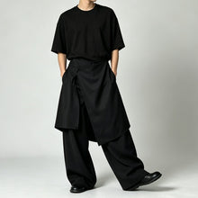 Load image into Gallery viewer, Japanese Loose High-waist Asymmetric Apron Layered Skirt-pants
