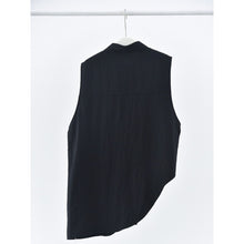 Load image into Gallery viewer, Women's Asymmetrical Draped Hem Hand-Stitched Vest
