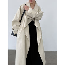 Load image into Gallery viewer, Stand-up Collar Retro Belted Mid-length Loose Coat
