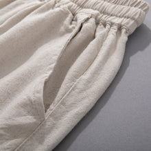 Load image into Gallery viewer, Linen Wide-leg Thin Elastic Waist Trousers
