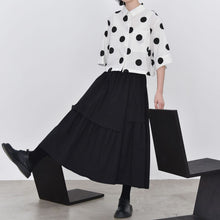 Load image into Gallery viewer, Women's Polka Dot Pleated Retro Collared Short Shirt
