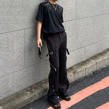 Load image into Gallery viewer, American Deconstructed Zippered Straight-leg Trousers
