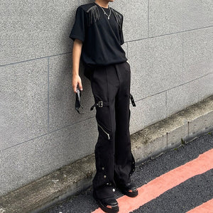 American Deconstructed Zippered Straight-leg Trousers