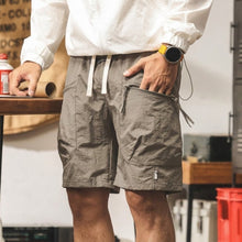 Load image into Gallery viewer, Khaki Gorpcore Cooling Ice Silk Lightweight Cargo Shorts
