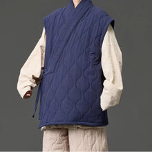 Load image into Gallery viewer, Japanese Zen Cross-collar Quilted Vest
