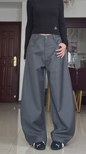 Load and play video in Gallery viewer, Vintage Draped Black Scimitar Suit Pants
