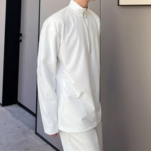 Load image into Gallery viewer, Half-zip Stand-up Collar Shirt

