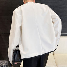 Load image into Gallery viewer, Vintage Contrast Crewneck Cropped Jacket
