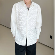 Load image into Gallery viewer, Pleated Weave Decorative Long Sleeve Shirt
