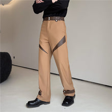 Load image into Gallery viewer, Paneled Contrast Casual Straight Pants
