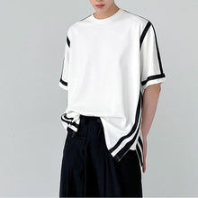 Load image into Gallery viewer, Paneled Contrast Striped Short Sleeve T-Shirt
