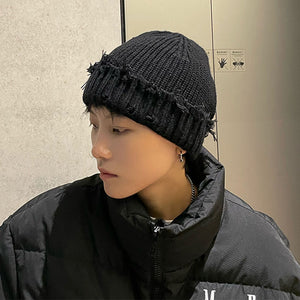 Raw Edge Knitted Hat