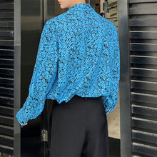 Load image into Gallery viewer, Floral Point Collar Loose Long Sleeve Shirt
