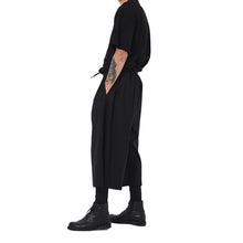 Load image into Gallery viewer, Black Elastic Waist Wide-leg Pants
