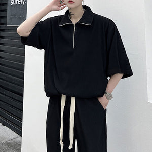 Solid Color Short Sleeve T-Shirt Pants Set