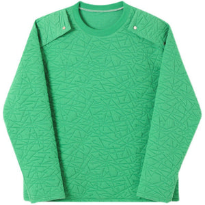 Textured Jacquard Crew Neck Sweatshirt