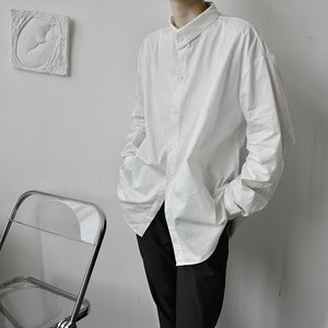 Retro Stand Collar Literary Long Sleeve Shirt