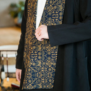 Printed Reversible Cotton Linen Jacket
