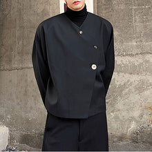 Load image into Gallery viewer, Irregular Placket Collarless Three Button Cropped Jacket
