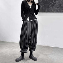 Load image into Gallery viewer, Dark Thick Striped Casual Pants
