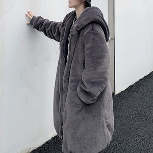 Thickened Mid-length Hooded Padded Jacket Coat
