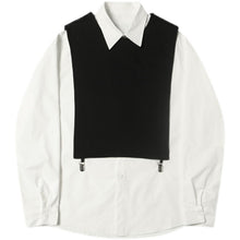 Load image into Gallery viewer, Fake Two Black and White Patchwork Shirt
