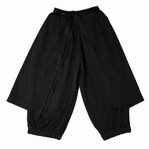 Black Oversized Loose Cropped Pants