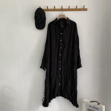 Load image into Gallery viewer, Creased Design Long Shirt Dress

