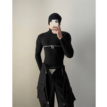 Load image into Gallery viewer, Zip Long Sleeve Turtleneck T-Shirt
