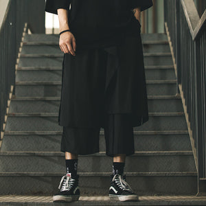Black Loose Cropped Culottes