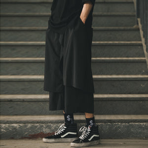 Black Loose Cropped Culottes