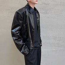 Load image into Gallery viewer, Pu Patent Leather Motorcycle Jacket
